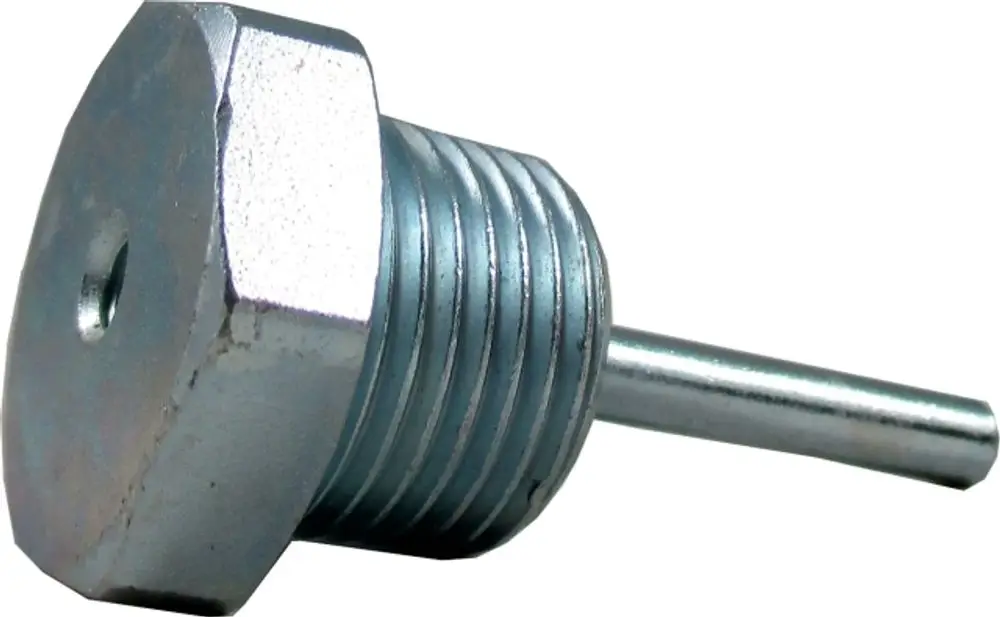 Metallischer Fühlerkörper mit hexagonalem Kopf und Schraubengewinde. Produkt von Wolf, geeignet für spezifische Messanwendungen.